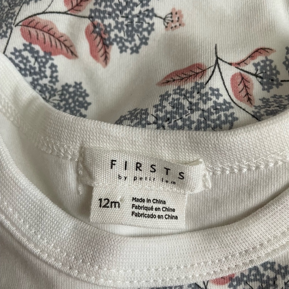 Nordstrom White Floral Tee with Dusty Pink Ribbed Bloomers - Picture 5 of 6